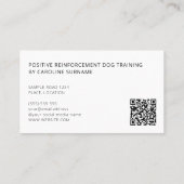 Cockerspaniel in zwart-wit- en aangepaste tekst visitekaartje (Achterkant)