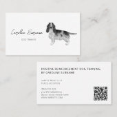 Cockerspaniel in zwart-wit- en aangepaste tekst visitekaartje (Voorkant / Achterkant)