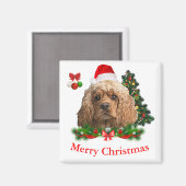 Cockerspaniel Kerstmis Magneet (Voorkant / Achterkant)