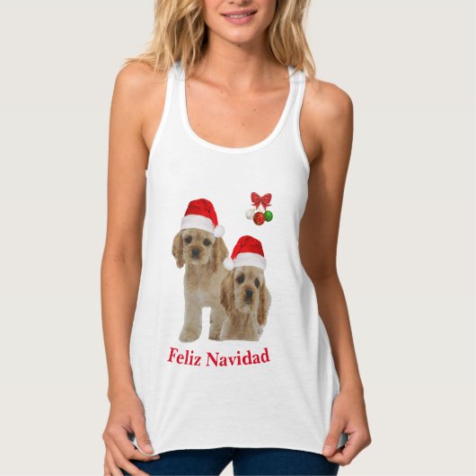 Cockerspaniel met Kerstmis T-Shirt (Voorkant)