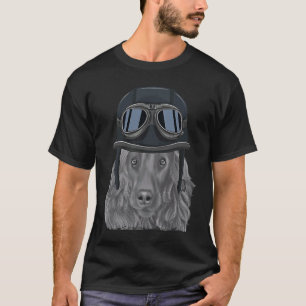 Cockerspaniel met  motorfietshelm t-shirt
