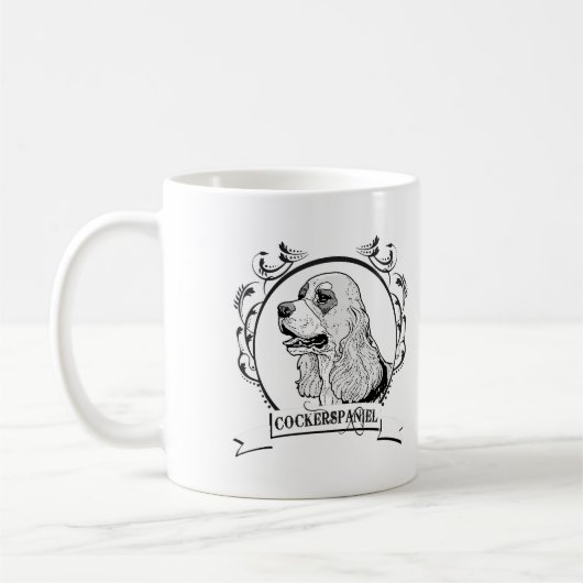 Cockerspaniel T-shirt Koffiemok (Links)