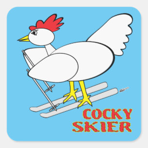 Cockky Skies Vierkante Sticker