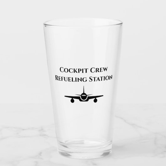 Cockpit Crew Tankstation Funny Aviation Quot Glas (Voorkant)