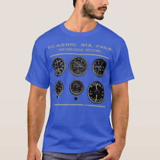 Cockpit Instruments Six Pack Spitfire vliegtuig WW T-shirt