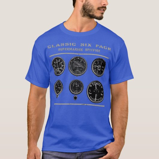 Cockpit Instruments Six Pack Spitfire vliegtuig WW T-shirt (Voorkant)