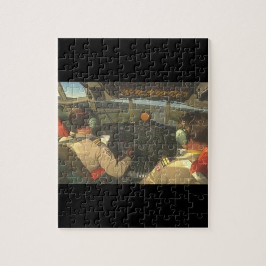 Cockpit van C-130 Hercules_Militair Vliegtuig Legpuzzel (Verticaal)