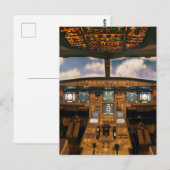 Cockpit van straalvliegtuig briefkaart (Voorkant / Achterkant)