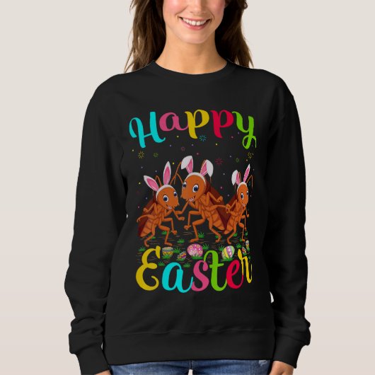 Cockroach Easter Bunny Cockroach Happy Pasen Trui (Voorkant)