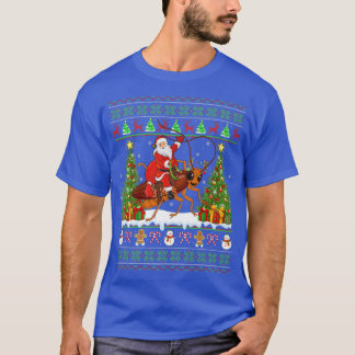 Cockroach Lover Funny Ugly Santa Riding Cockroach T-shirt