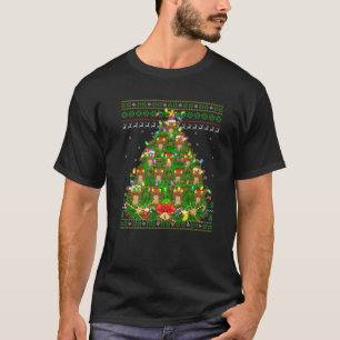 Cockroach Xmas Lighting Tree Santa Cockroach Ugly T-shirt