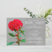 Cockscomb Bridal Shower-uitnodigingen Kaart (Staand voorkant)
