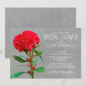 Cockscomb Bridal Shower-uitnodigingen Kaart (Voorkant / Achterkant)