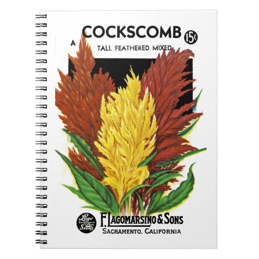 Cockscomb Seed Packet Label Notitieboek (Voorkant)