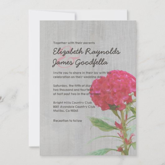  Cockscomb Wedding-uitvindingen Kaart (Voorkant)
