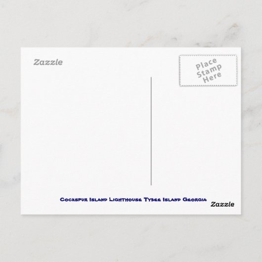 Cockspur Island LIghthouse Briefkaart (Achterkant)