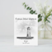 Cockspur Island Lighthouse - Georgia Briefkaart (Staand voorkant)