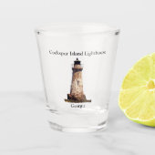 Cockspur Island vuurtoren shot glas (Voorkant)