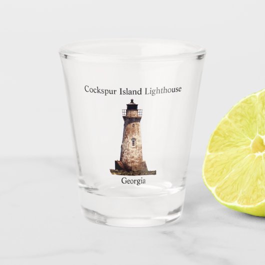 Cockspur Island vuurtoren shot glas (Voorkant)