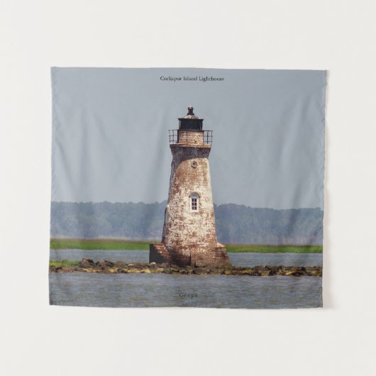 Cockspur Island Vuurtoren wandtapijt Wandkleed (Voorkant (horizontaal))