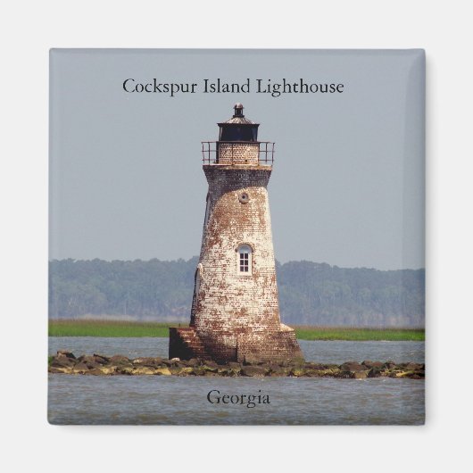 Cockspur Island Vuurtorenmagneet Magneet (Voorkant)