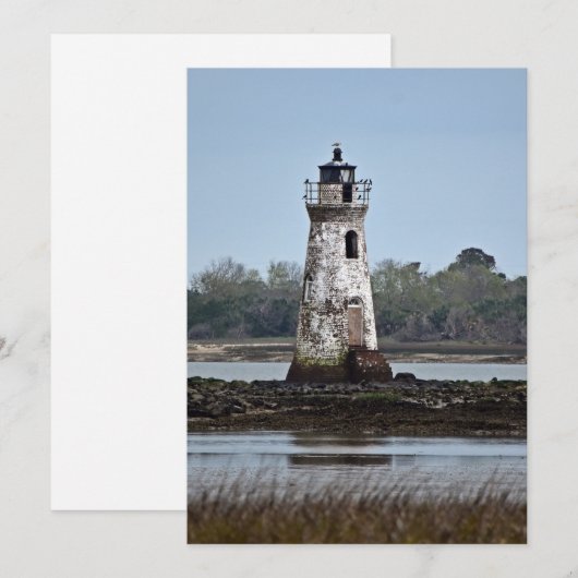 Cockspur Lighthouse Foto op een Feestdagenkaart (Voorkant / Achterkant)