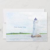 Cockspur Lighthouse Waterverf Weddenschap Kaart (Achterkant)