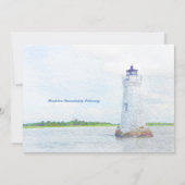 Cockspur Lighthouse Waterverf Weddenschap Kaart (Achterkant)