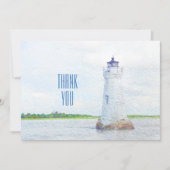 Cockspur Vuurtoren Waterverf Foto Dank u Bedankkaart (Voorkant)