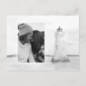 Cockspur Vuurtoren Waterverf Foto Opslaan De Datum Aankondigingskaart (Achterkant)