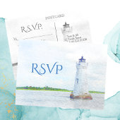 Cockspur Vuurtoren Waterverf RSVP Uitnodiging Briefkaart