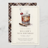 Cocktail 50ste verjaardag uitnodiging (Voorkant / Achterkant)