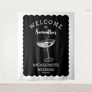 Cocktail achtergrond voor vrijgezellenfeest met sc wandkleed