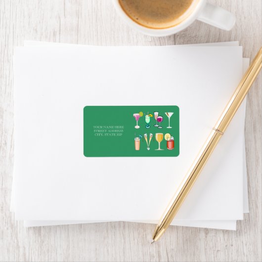 Cocktail Adres Mailing Labels (Insitu)