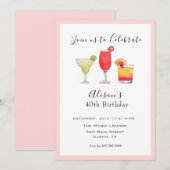 Cocktail Adult Birthday - uitnodiging (Voorkant / Achterkant)