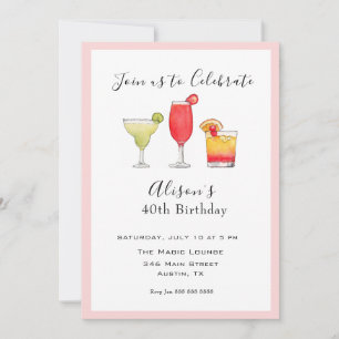 Cocktail Adult Birthday - uitnodiging