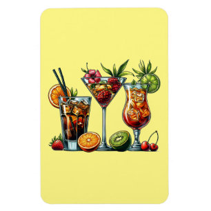 Cocktail alcoholische Drinken kleur kunst illustra Magneet