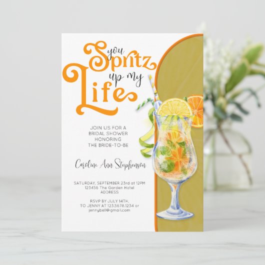 Cocktail Aperol Spritz Italiaans stijl Vrijgezelle Kaart (Staand voorkant)