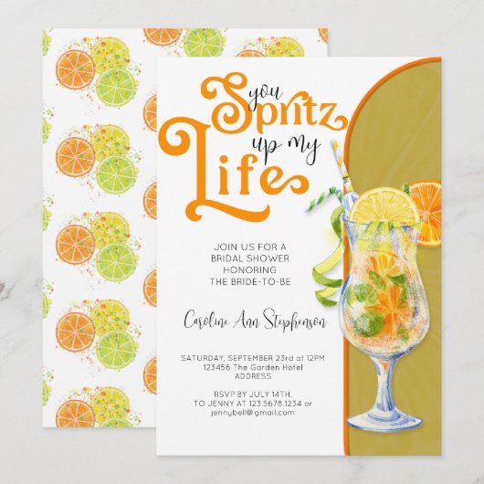 Cocktail Aperol Spritz Italiaans stijl Vrijgezelle Kaart (Voorkant / Achterkant)