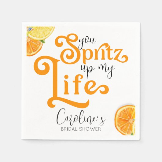 Cocktail Aperol Spritz Italiaans stijl Vrijgezelle Servet (Voorkant)