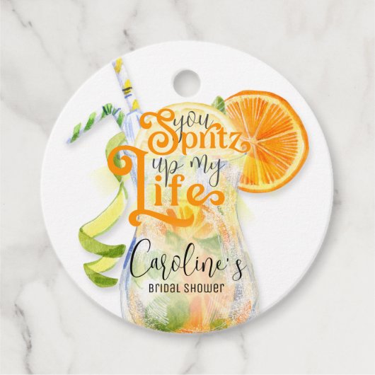 Cocktail Aperol Spritz Italiaanse stijl Bruidsborr Bedankjes Labels (Voorkant)