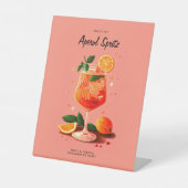 Cocktail Aperol Spritz Verlovingsfeest Reclamebord Met Voetstuk (Voorkant)