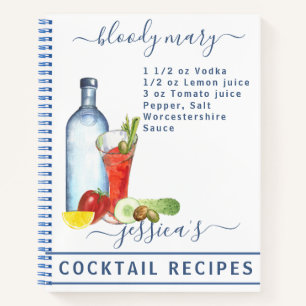 Cocktail Aquarel Recept Mixdrank Bloody Mary Notitieboek