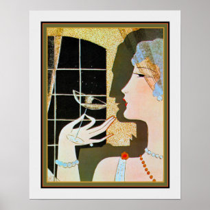 "Cocktail" Art Deco Afdrukken van M. Gerard 16x20 Poster