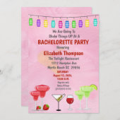 Cocktail Bachelorette Bridal Party Invitation Kaart (Voorkant / Achterkant)