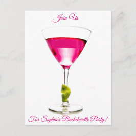 Cocktail Bachelorette Feest Uitnodiging Briefkaart
