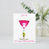 Cocktail Bachelorette Feest Uitnodiging Briefkaart (Staand voorkant)