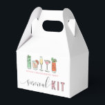 Cocktail Bachelorette Overlevingskit Favor Doos Bedankdoosjes<br><div class="desc">Pakt deze doos vol met geweldige items die zeker die kater zullen genezen. Je meiden zullen niet alleen de bedachtzaamheid van de items in de doos waarderen, maar ze zullen ook van het leuke ontwerp van de katerkit houden! Dit ontwerp bevat vintage cocktails en een leuk lettertype met een gemakkelijk...</div>