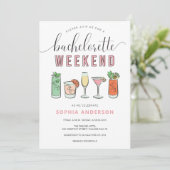  cocktail Bachelorette Party Itinerary Kaart (Staand voorkant)