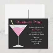 Cocktail Bachelorette Party Uitnodiging Briefkaart (Voorkant / Achterkant)